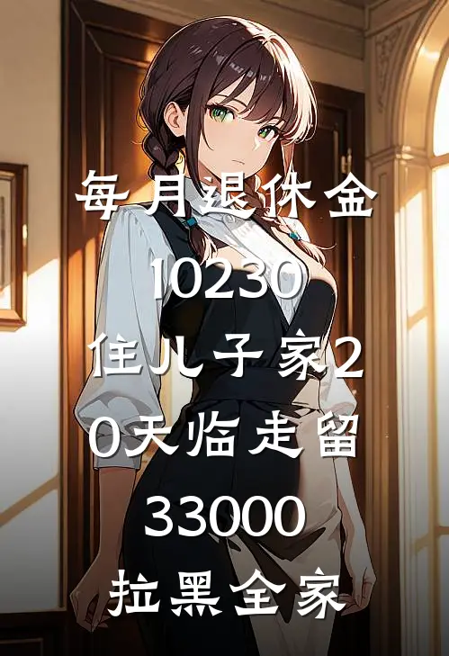 每月退休金10230,住儿子家20天临走留33000拉黑全家