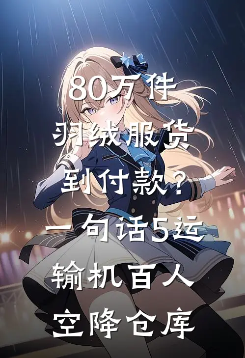 80万件羽绒服货到付款?一句话,5运输机百人空降仓库
