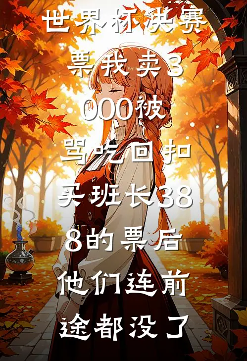 世界杯决赛票我卖3000被骂吃回扣,买班长388的票后他们连前途都没了